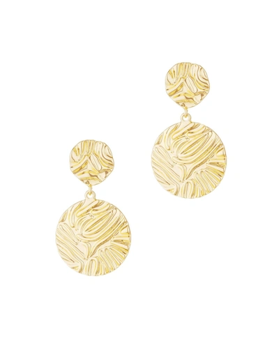 Ettika Gold-plated Textured Double Disc Earrings