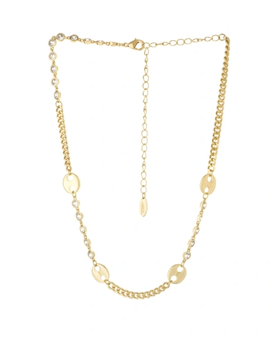 ETTIKA MIXED GOLD-PLATED CHAIN NECKLACE WITH CUBIC ZIRCONIA