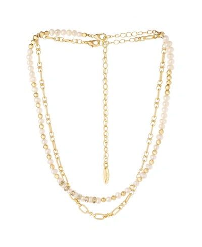 ETTIKA BEADED FRESHWATER PEARL CHAIN NECKLACE SET
