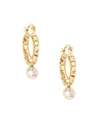 Ettika Beaded Crystal Hoop Earrings In Gold-plated