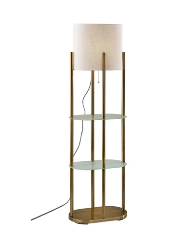 Adesso Norman Shelf Floor Lamp In Brass