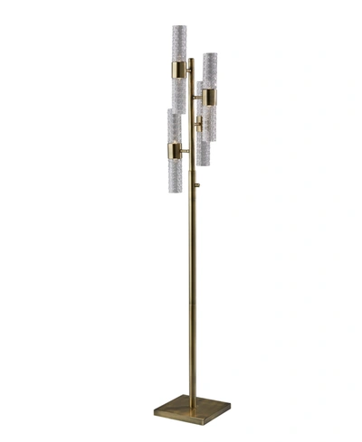 Adesso Harriet Led Floor Lamp In Antique Brass