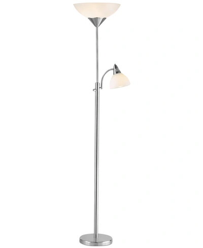 Adesso Piedmont Steel Torchiere Floor Lamp