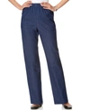ALFRED DUNNER CLASSICS PULL-ON DENIM PANTS IN PETITE AND PETITE SHORT