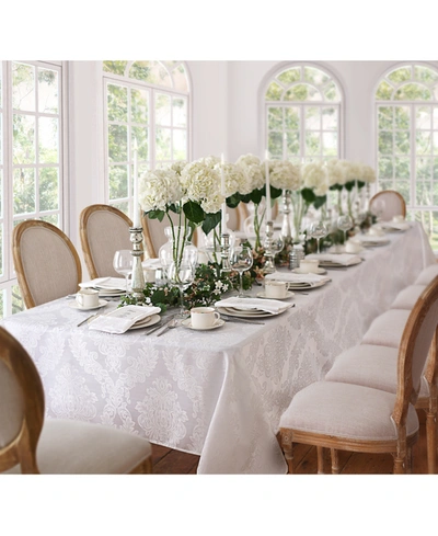 Elrene Barcelona Damask Oblong Tablecloth, 60" X 144" In White