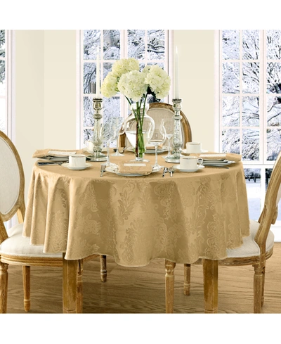Elrene Barcelona Damask 60" X 84" Oval Tablecloth In Gold