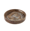 THE GG COLLECTION HERITAGE COLLECTION MONOGRAM MANGO WOOD ROUND TRAY