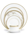 VERA WANG WEDGWOOD DINNERWARE, LACE GOLD 5 PIECE PLACE SETTING