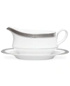 Noritake Dinnerware, Crestwood Platinum Gravy Boat With Stand