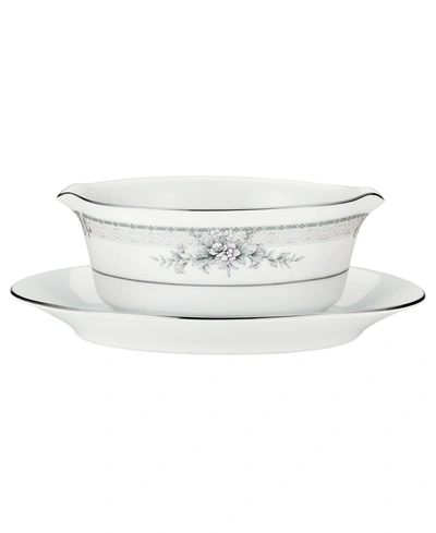 Noritake "sweet Leilani" Gravy Boat & Stand Set