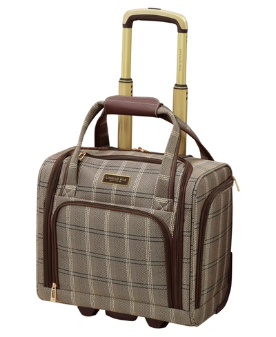 London Fog Closeout!  Brentwood Ii 15" Under-seater Bag In Cappuccino Windowpane
