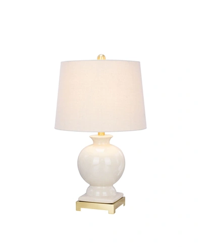 Fangio Lighting Table Lamp In Eggshell Color With Clear Crackle Finish