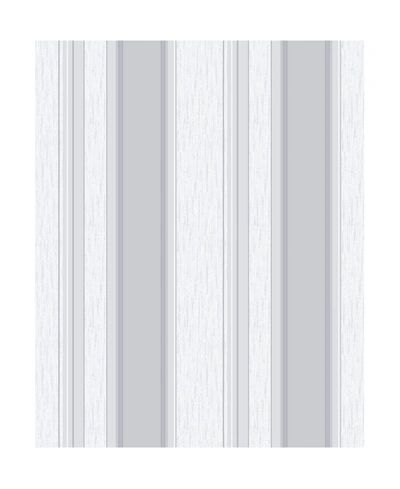 Advantage 20.5" X 369" Mirabelle Stripe Wallpaper In Silver