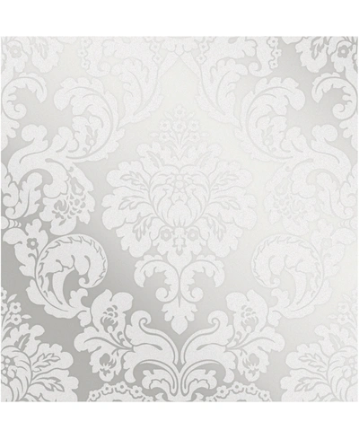 Advantage 20.5" X 369" Margot Damask Wallpaper In Silver