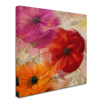 Trademark Global Color Bakery 'penchant For Poppies I' Canvas Art, 14" X 14"