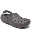 Crocs Men's And Women's Classic Lined Clogs From Finish Line In Gray/smoke