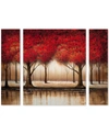 TRADEMARK GLOBAL RIO 'PARADE OF RED TREES' MULTI PANEL ART SET SMALL