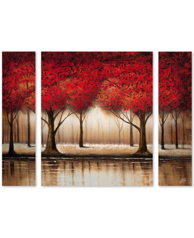 Trademark Global Rio 'parade Of Red Trees' Multi Panel Art Set Small In No Color