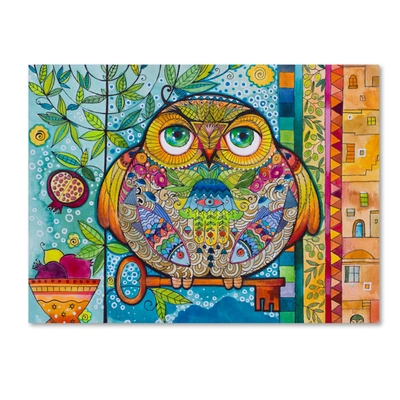 Trademark Global Oxana Ziaka 'judaica Folk Owl' Canvas Art In Multi