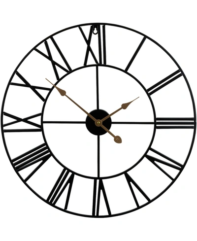 Sorbus Large Decorative Analog Wall Clock In Black/gold-tone Hands