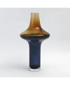 Global Views Large Tall Amber Over Cobalt Vase