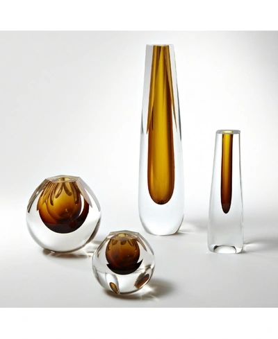 Global Views Hexagon Cut Glass Vase