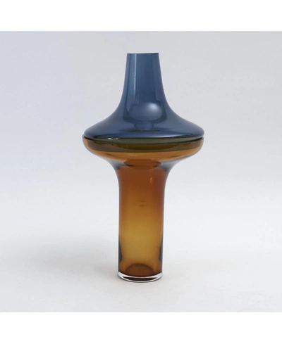 Global Views Tall Cobalt Over Amber Vase Small