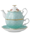 Royal Albert Old Country Roses Polka Rose Tea Set For One