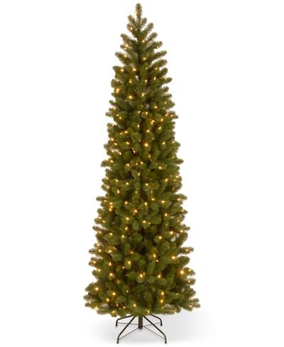 National Tree Company 7.5' "feel Real" Down Swept Douglas Fir Pencil Slim Hinged Christmas Tree With 350 Clear Lights