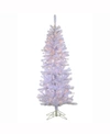 Vickerman 6.5' X 30" White Boise Pine Tree 200 Clear Lights, Metal Stand