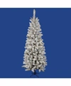 VICKERMAN 5.5 FT FLOCKED PACIFIC ARTIFICIAL CHRISTMAS TREE WITH 200 MULTI-COLORED LED LIGHTS