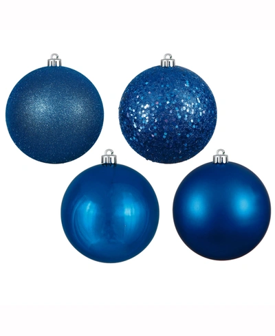 Vickerman 4" Blue 4-finish Ball Christmas Ornament