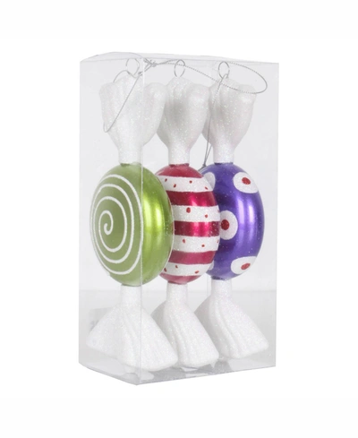 Vickerman 7" Purple-lime-cerise Flat Candy Christmas Ornament