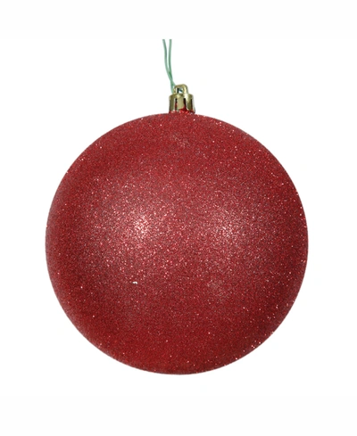 Vickerman 15.75" Red Glitter Ball Christmas Ornament