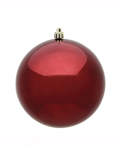 Vickerman 8" Burgundy Shiny Uv Treated Ball Christmas Ornament
