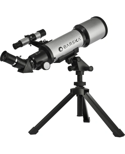 Barska 300 Power, 40070 Starwatcher Compact Refractor Telescope With Table Top Tripod Carrying Case In Silver