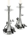 MICHAEL ARAM BLACK ORCHID SET OF 2 CANDLESTICK HOLDERS