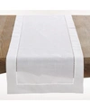 Saro Lifestyle Classic Hemstitch Border Table Runner, 16" X 120" In White