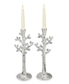 MICHAEL ARAM SET OF 2 TREE OF LIFE CANDLESTICK HOLDERS