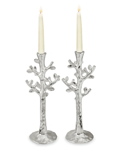 MICHAEL ARAM SET OF 2 TREE OF LIFE CANDLESTICK HOLDERS