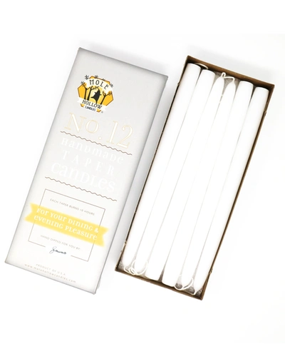 Mole Hollow Candles 12" Taper Candles, Set Of 12 In Ivory