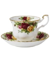 ROYAL ALBERT OLD COUNTRY ROSES TEACUP AND SAUCER