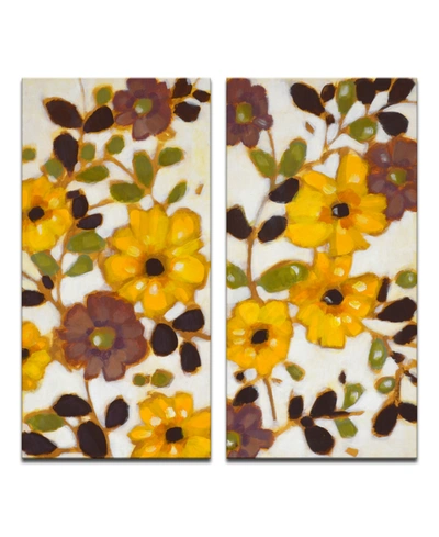 Ready2hangart 'yellow Florals' 2 Piece Canvas Wall Art Set, 24x24" In Multi