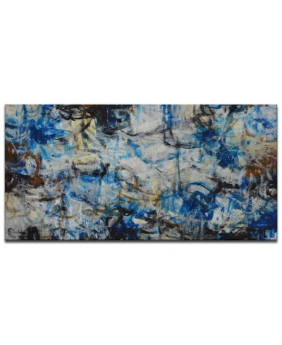 Ready2hangart , 'blue Bomb' Abstract Canvas Wall Art, 30x60" In Multi