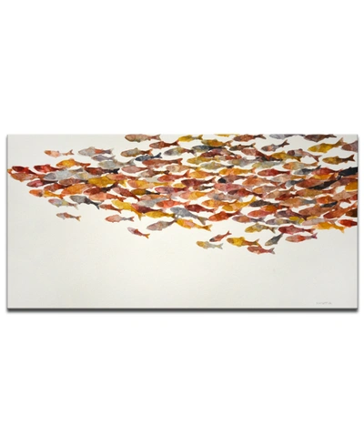 Ready2hangart 'red Wave' Canvas Wall Art, 24x48" In Multicolor