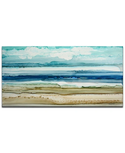 Ready2hangart , 'beach Shore' Abstract Canvas Wall Art, 24x48" In Multi