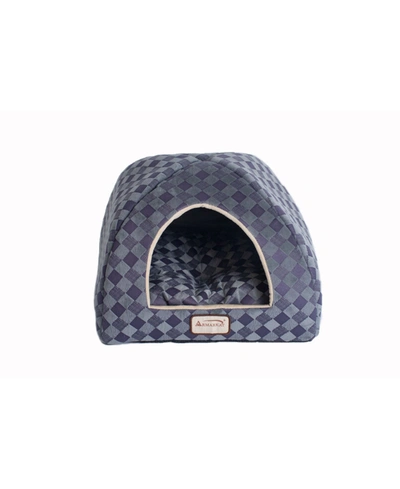 Armarkat Cave Cat Bed With Checkered Pattern In Purple/gray