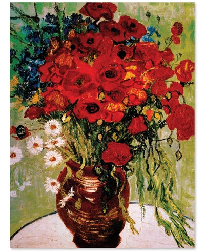 Trademark Global Daisie & Poppies By Vincent Van Gogh-framed Canvas Art In No Color