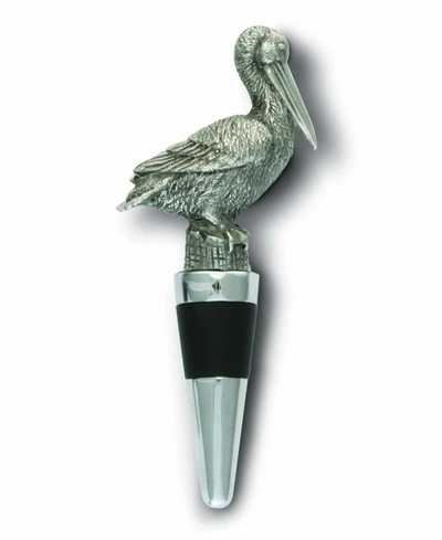 Vagabond House Pewter Pelican Bottle Stopper