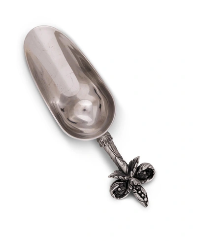 Vagabond House Stainless Steel Ice, Utility Scoop With Solid Pewter "fleur De Lis" Handle